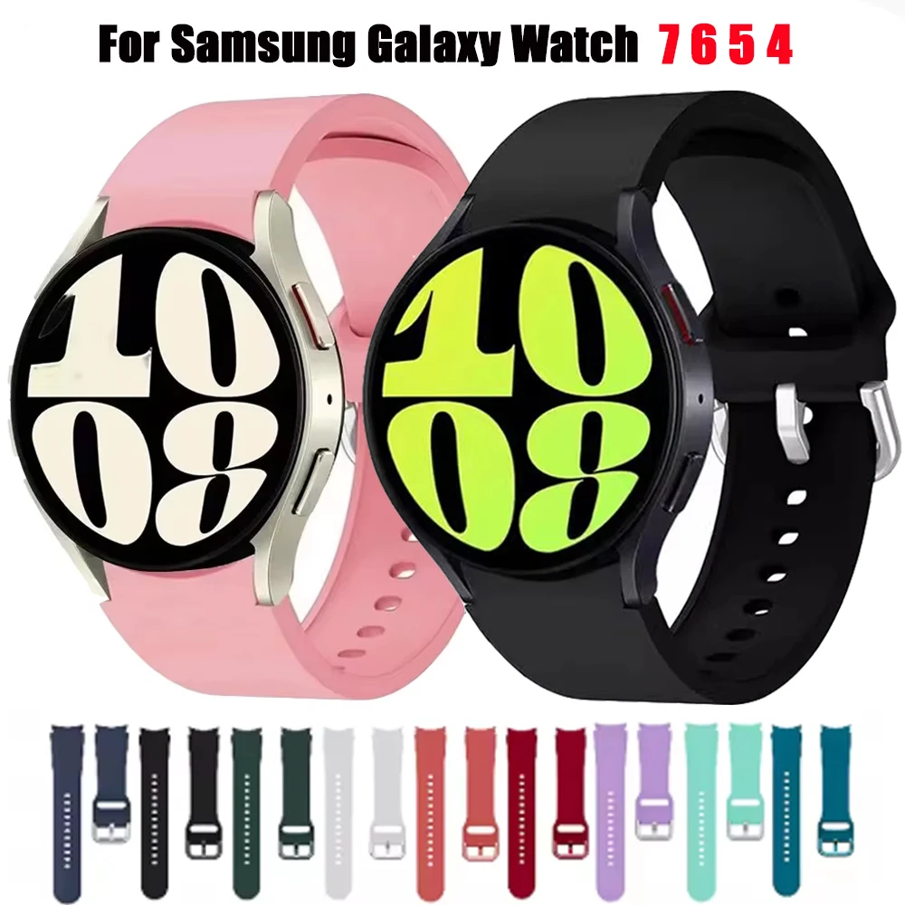 

Original Silicone Strap For Samsung Galaxy Watch 7 6 5 4 40 44mm No Gap Sports Bracelet Galaxy Watch 6 4 Classic 47 43mm 42 46mm