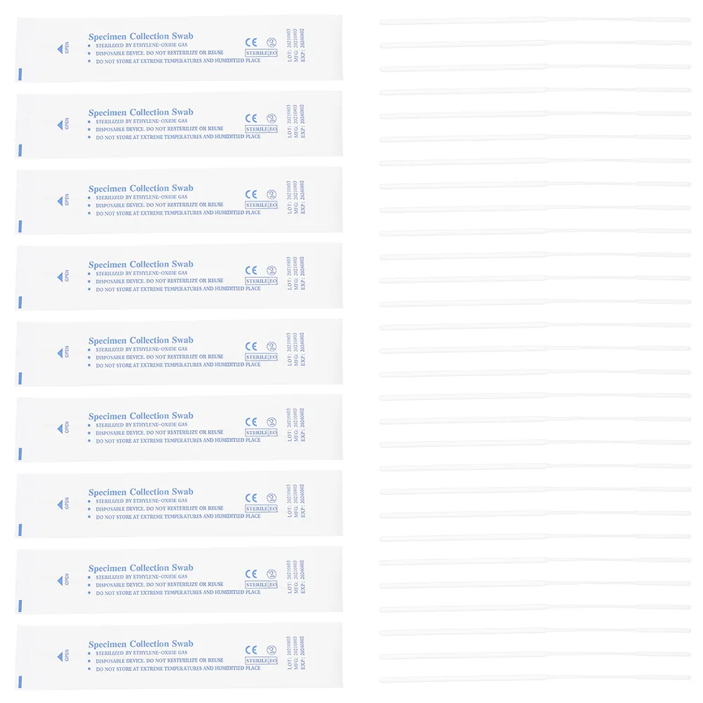 120pcs One-time Sampling Sticks Disposable Nasal Flocking Swabs Disposable Nasal Swabs Professional Specimen Collecting Swabs