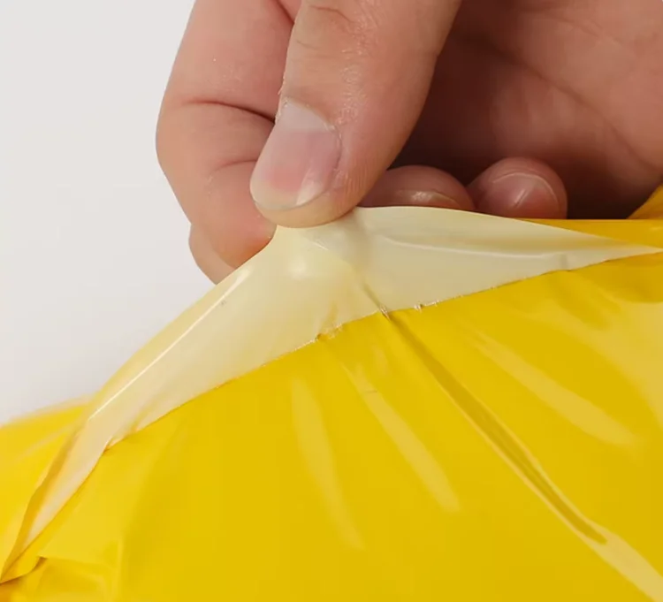 100PCS Yellow Poly Mailer Adhesive Envelope Bag DIY Logo Print Mailing Clothing Dress Box Underwear Toys Shoes Packaging Pouches