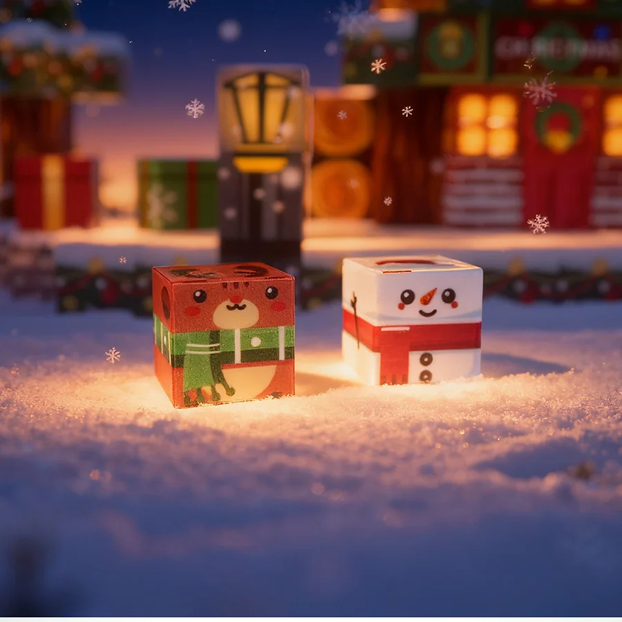 Bloque de construcción magnético Casa cálida navideña, cultivar la capacidad de coordinación de los niños, regalo de Navidad