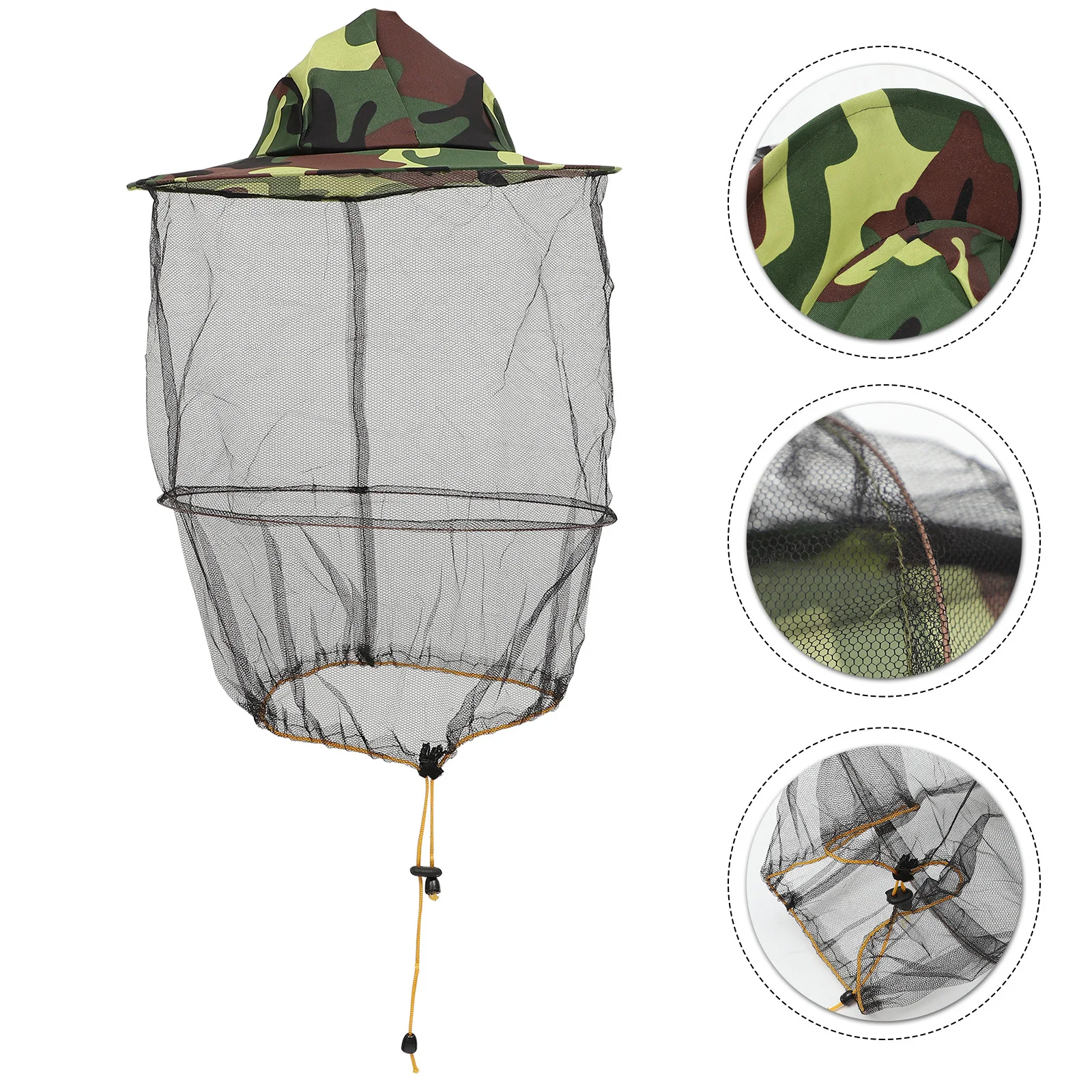 

2Pcs Mosquito Mosquito Mesh Headwear Bee Hat Elastic Neck Face Protector Net Outdoor Resistant Cap for Hunting