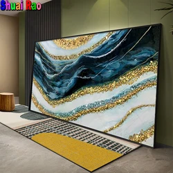 diamond painting Abstract Blue Golden Lines Wall Art Painting Modern Abstract full square drill diamond embroidery Home Decor