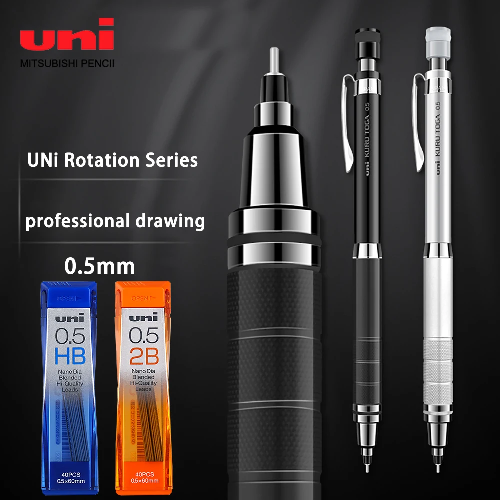 

Uni Mechanical Pencil Set M5-1017 Kuru Toga Roulette Model Automatic Lead Spin 0.5mm Office School Supplies Japanese Stationery