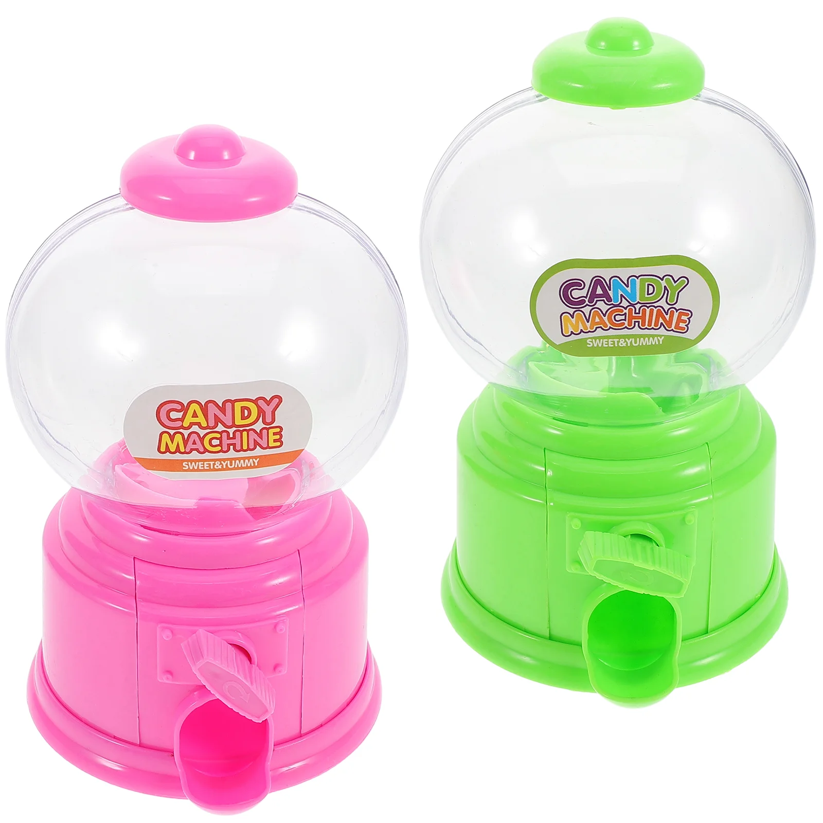 

2 PCS Twist Sugar Machine Gumball Bank for Kids Candy Toy Dispensers Automatic Mini Claw Reward Pink Gumballs Bulk Toys