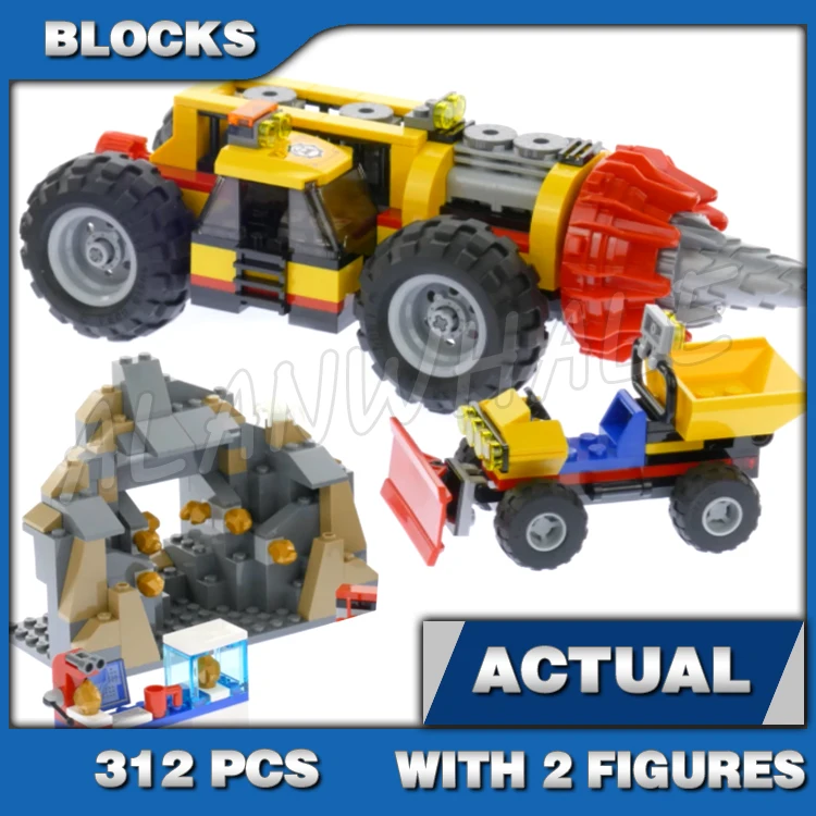 312pcs City Mining Heavy Driller Mine Cave Shovel Loader Mobile Lab Geologist 10875 Building Block Toys Compatible With Model