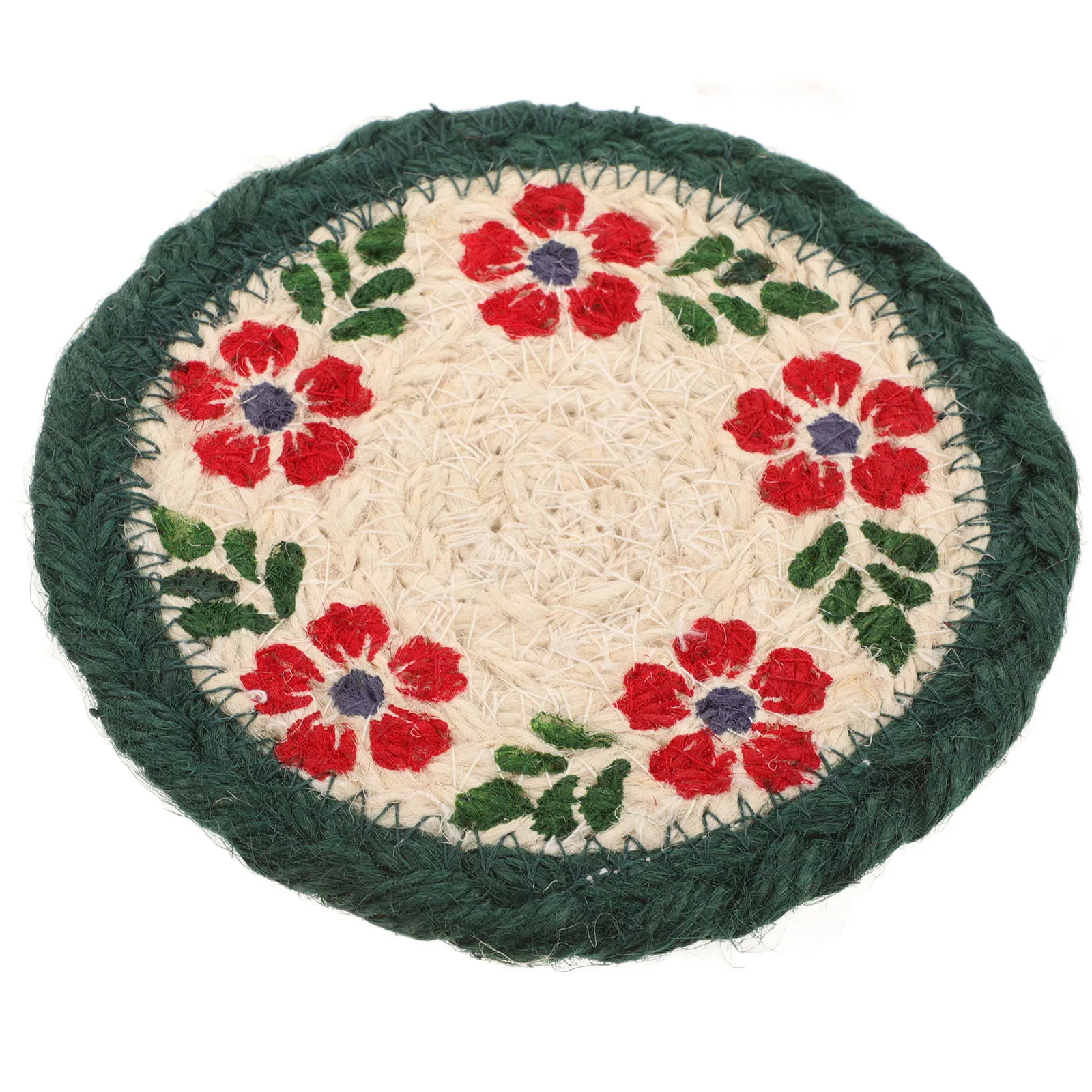 

Braided Round Heat-Resistant Placemat Coaster Set Anti-Scalding Multi-Function Kitchen Tabletop Dish Pad Coaster