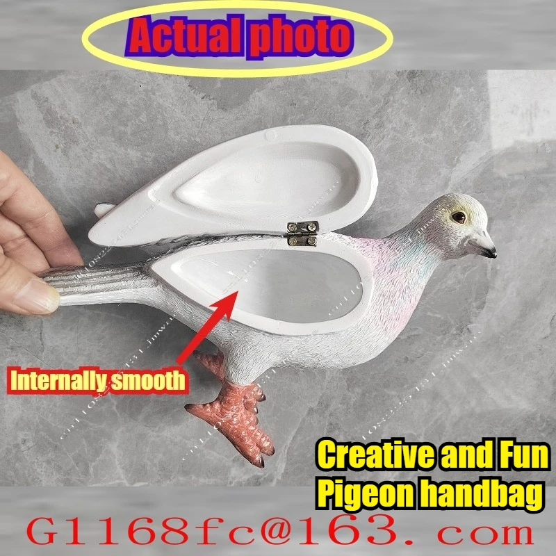 Multi-functional Storage Bag Home Decor Ornament Creative Pigeon Clutch Bag, Funny 3D Simulation Pigeon Shape Handbag