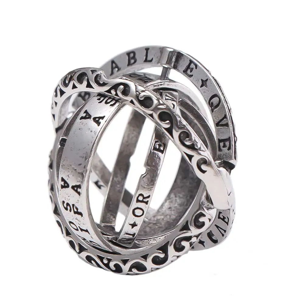 Retro Style Astronomical Ball Ring Universe Sphere Rotating Planet Metamorphic Cosmic Ring Interesting Reversed