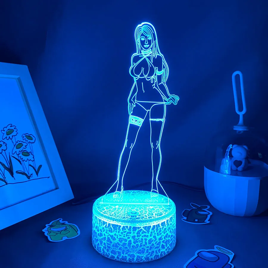 Final Fantasy Game Tifa Lockhart 3D Led RGB Night Light Birthday Gift For Friends Bed Gaming Room Table Colorful Decor Lava Lamp