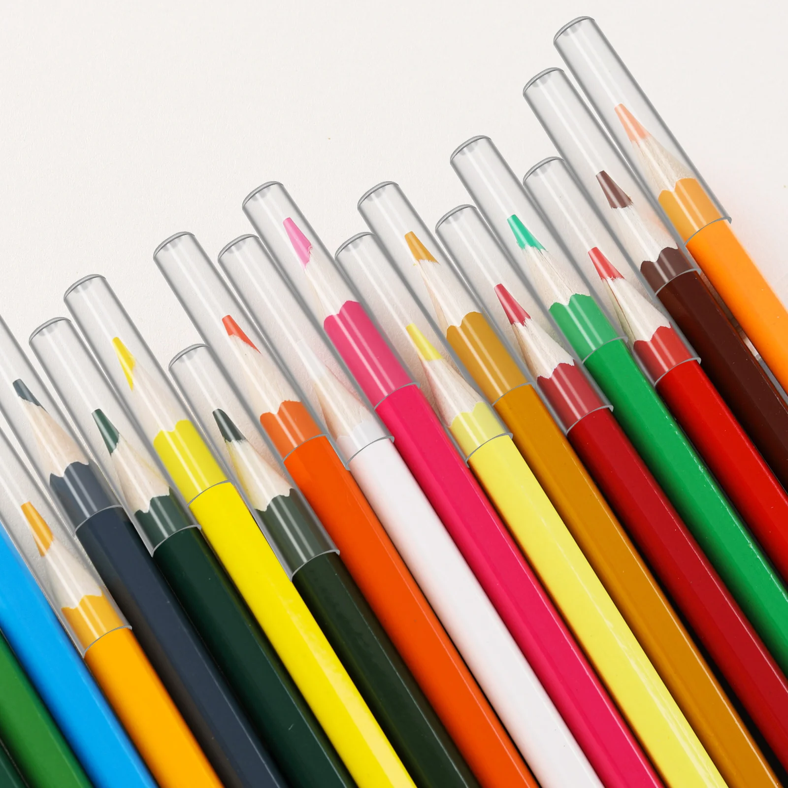 10 قطعة غطاء قلم رصاص موسع البلاستيك الشفاف قلم رصاص تلميح حامي لأقلام الرصاص الخشبية الملونة مدرسة مكتب لوازم مكتبية