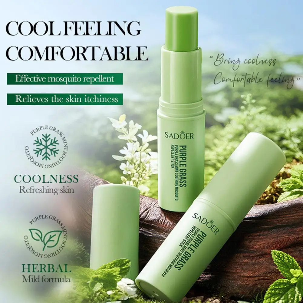 Natural Herbal Portable Soothing Mint Mosquito Repellent Balm Stick Comfrey Extract Summer Outdoor Travel Anti Itch Stick