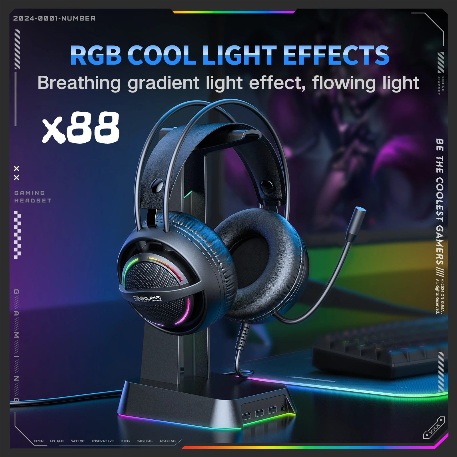 جديد السلكية سماعة الألعاب ONIKUMA X88 3.5 مللي متر جاك المحيطي ستيريو سماعات الألعاب مع هيئة التصنيع العسكري لينة الذاكرة غطاء للأذنين للكمبيوتر المحمول