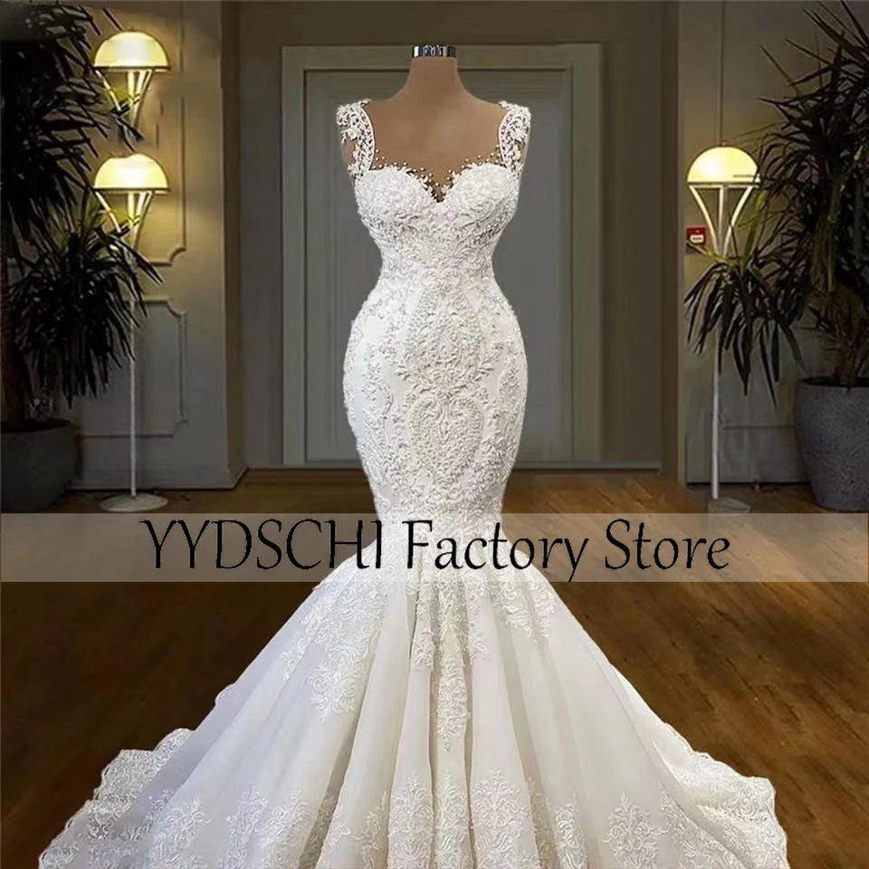 

Customized Mermaid Sleeveless African Custom Wedding Dress Sweetheart Appliques For Women 2025 Bridal Dresses Vestidos De Novia