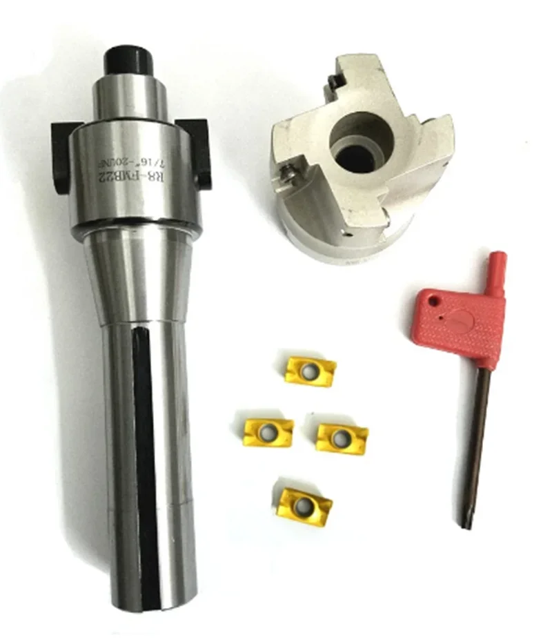 

400R Face End Mill Cutter + R8 FMB22 Arbor + 4pcs APMT1604 Carbide Inserts with Wrench For Milling Tools