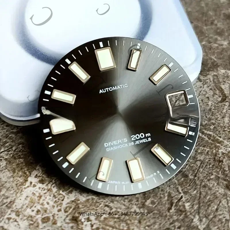 High Quality Watch Modification Accessories 62MAS Dial Green C3 Luminous Faces 28.5Mm Calendar Patterned Disk Surface