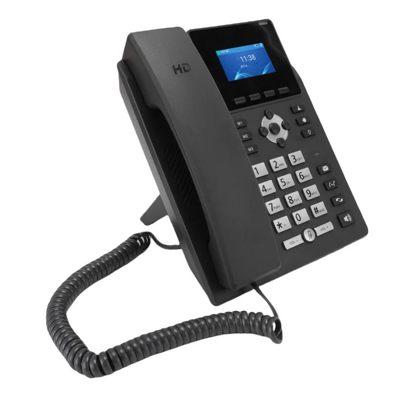 Contas VoIP de telefone IP Tela colorida de 2,4 polegadas Porta dupla Gigabit Ethernet Desktop Business Media Phone