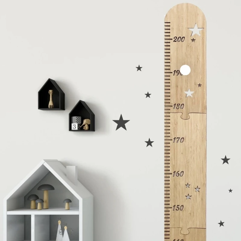 1Set Nordic Wooden Kids Height Growth Chart Ruler Baby Children Height Gauge Room Decoration Wall Meter Measurement Dropshipping