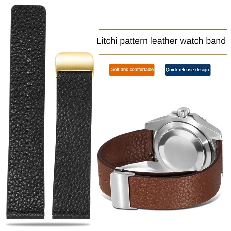 

Universal Genuine Leather Watch Strap Of Various Brands 18/19/20/21/22mm Straight Interface Ultra-thin Cowhide Watchband