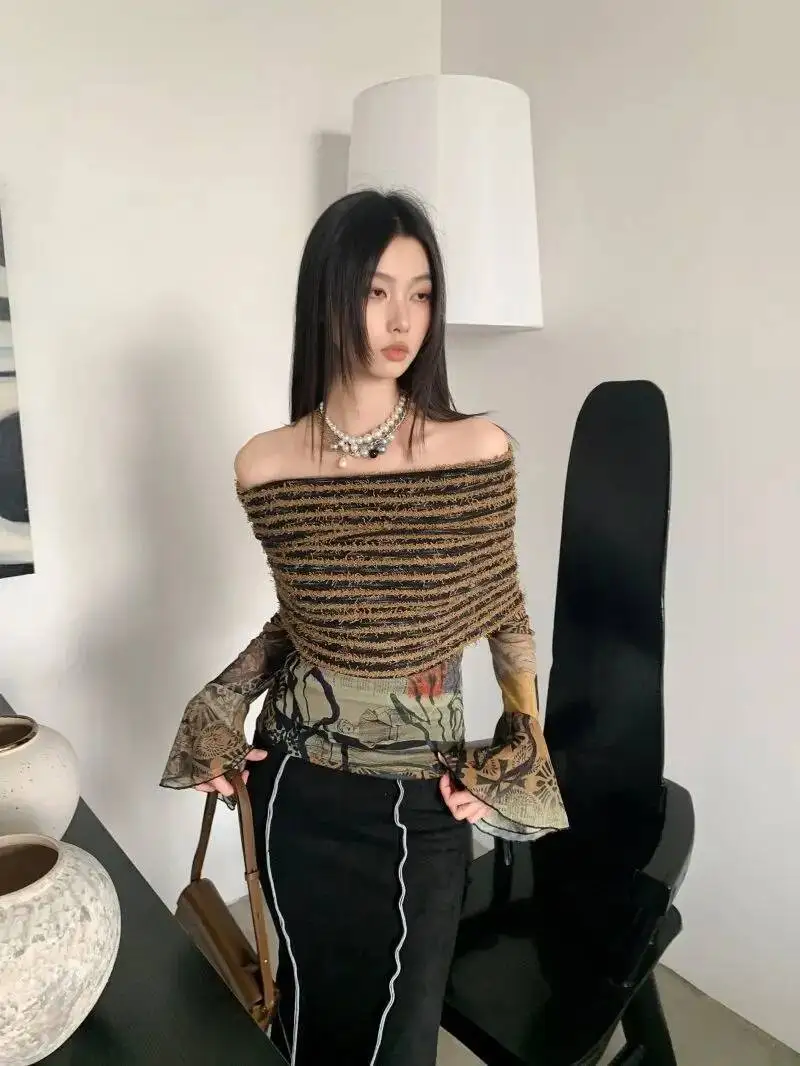 

Уникальная специальная футболка BabYoung Maillard Dopamine Style Femme American Vintage Y2k Fairycore Streetwear 2000-х годов, футболки с разрезом вырезом