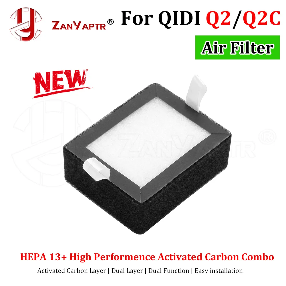 

For QIDI Q2 3D Printer 3-in-1 Air Filter G4 Pre-filter H13 HEPA Coconut Shell Activated Carbon Replacement Spare Parts