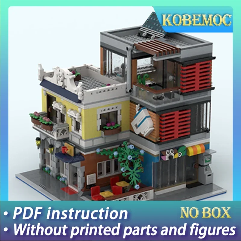 

Moc строительные блоки модульный вид на улицу чайный бар домашние технические кирпичи DIY сборка строительные игрушки для детей праздничные подарки