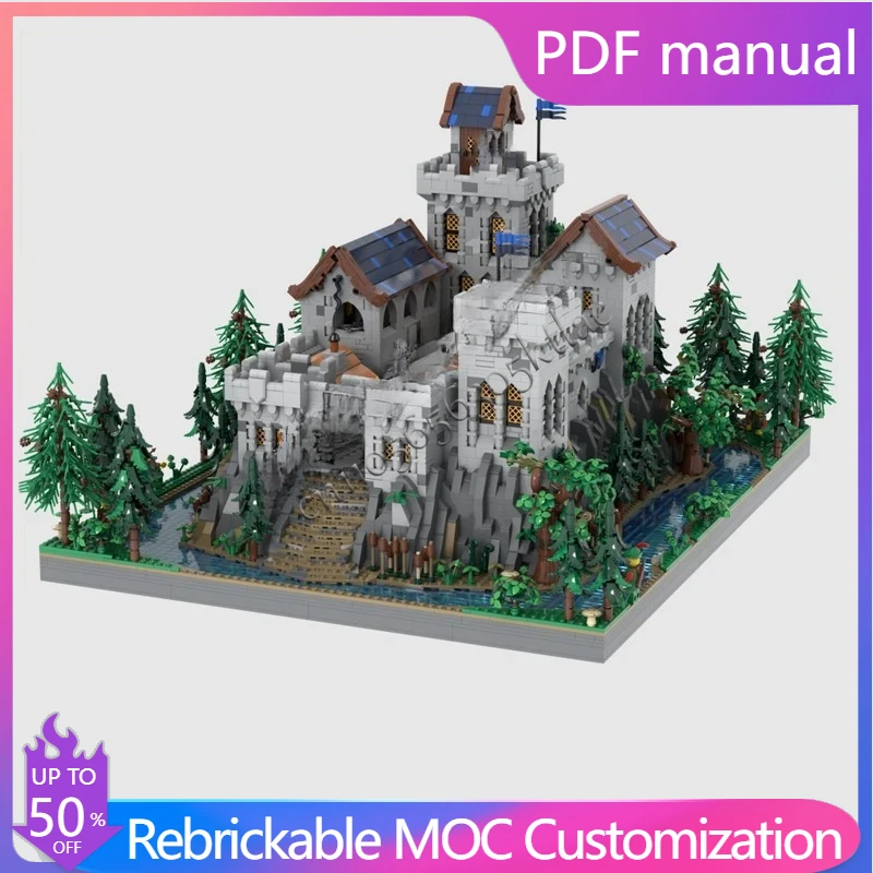 

10003 PCS MOC Medieval Castle Custom Puzzle Model Black Falcon’s Castle Technical DIY Assembly Set Toys For Child Holiday Gift