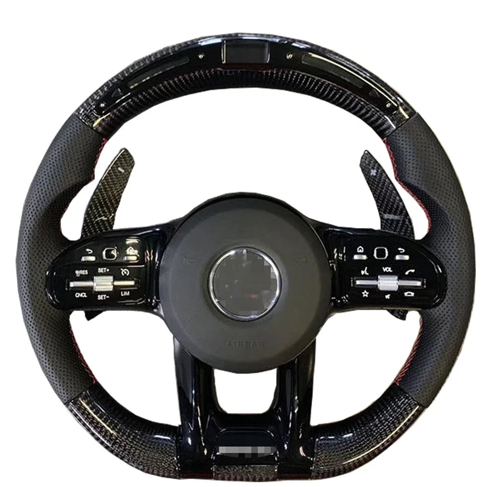 For Mercedes Benz Range Carbon Fiber AMG Steering Wheel With LED Customized