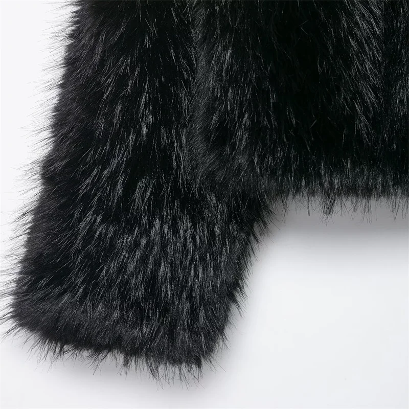 Faux Fur Effect Coat for Women, Trendy Sexy Coat, Fall Fashion, 2025