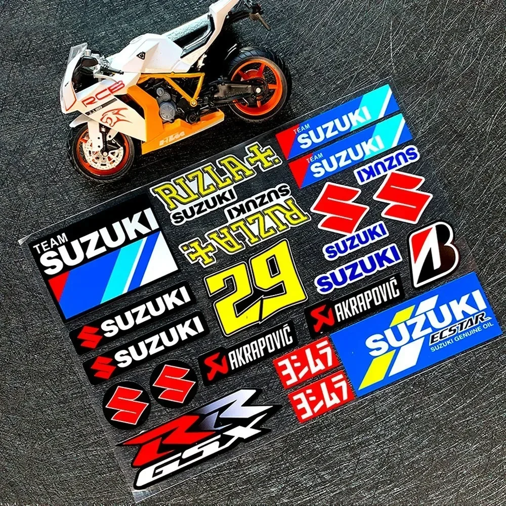 Hot Motorcycle Reflective Stickers for SUZUKI Laser Logo Racing Body Helmet Tail Box Modified Car Waterproof Decorative Decals 