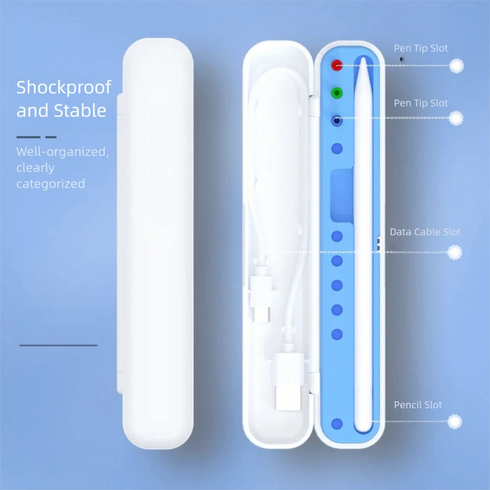 ABS Storage Case PP 10 Nibs slots Tablet Touch Pen Cases Protective Shockproof Pencil Holder for Stylus Pencil 1/2/3 Generation