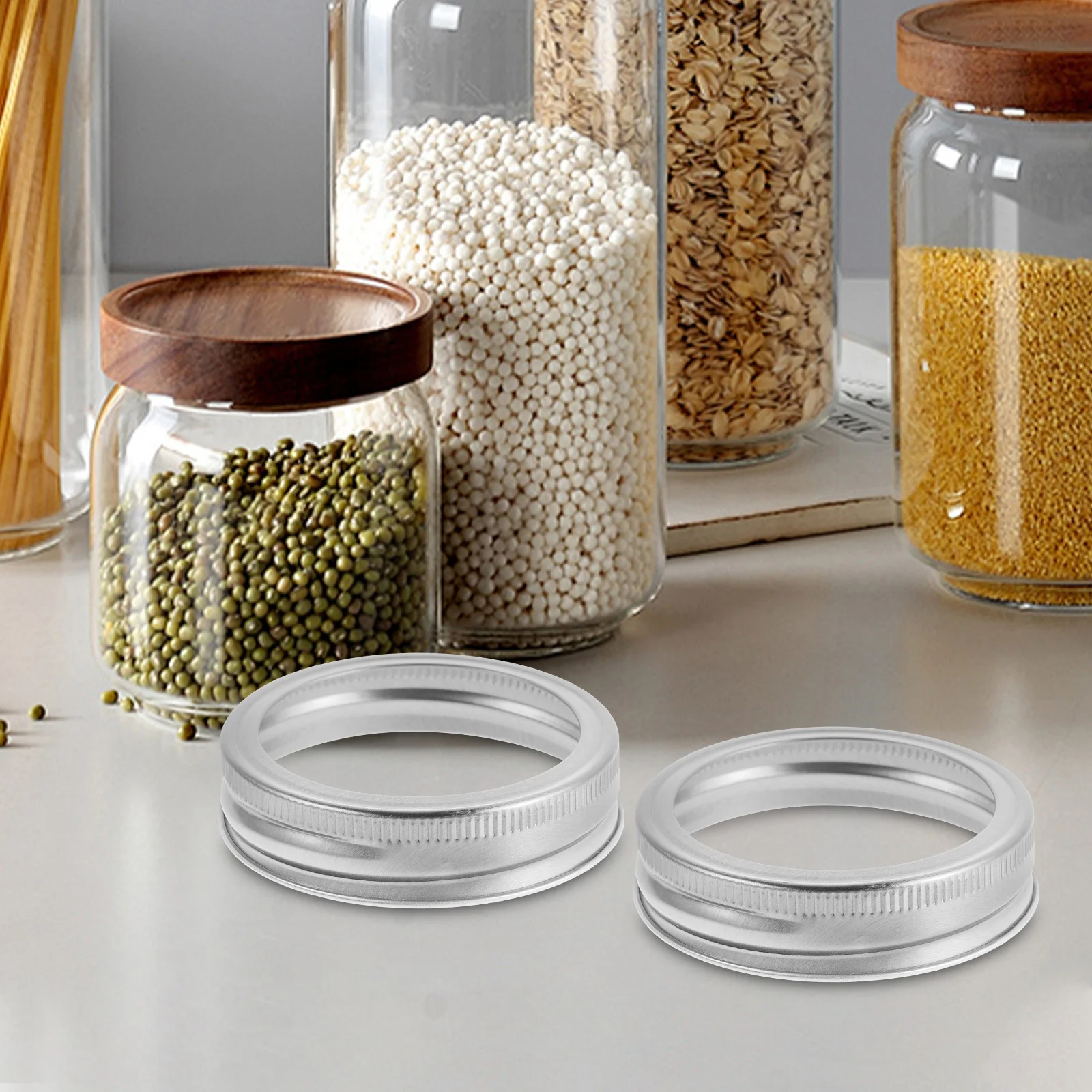 

24pcs Mason Jar Lids Wide Mouth Tinplate Canning Bands Reusable For Food Storage Jam Fruits Lid Ring Sealing Caps Replacement