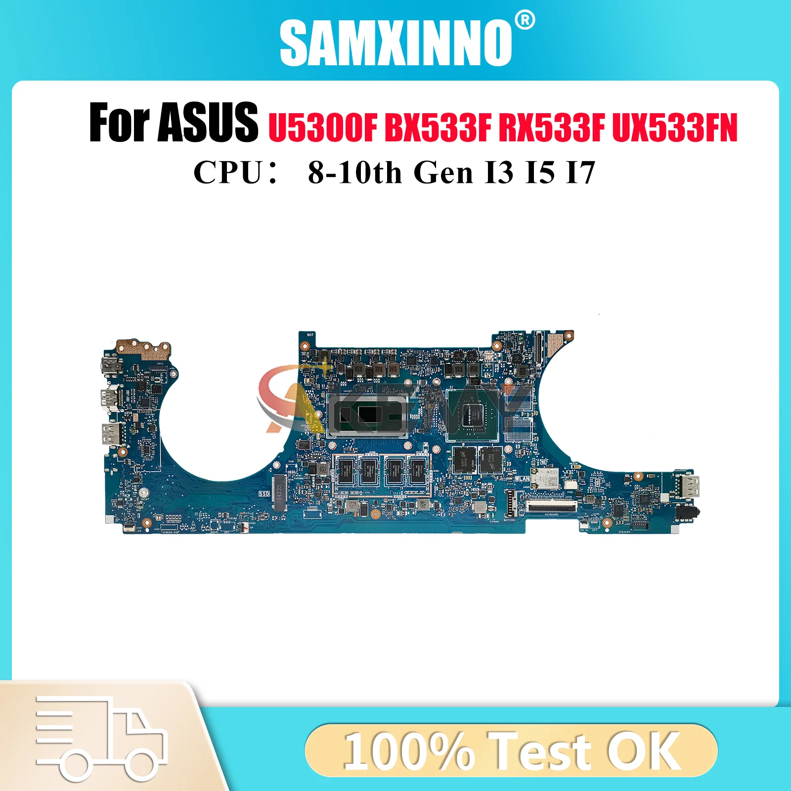 

UX533FN Материнская плата для ноутбука ASUS ZenBook U5300F UX533FD RX533F UX533F BX533F UX533FN Материнская плата для ноутбука с процессором I3 I5 I7 stk