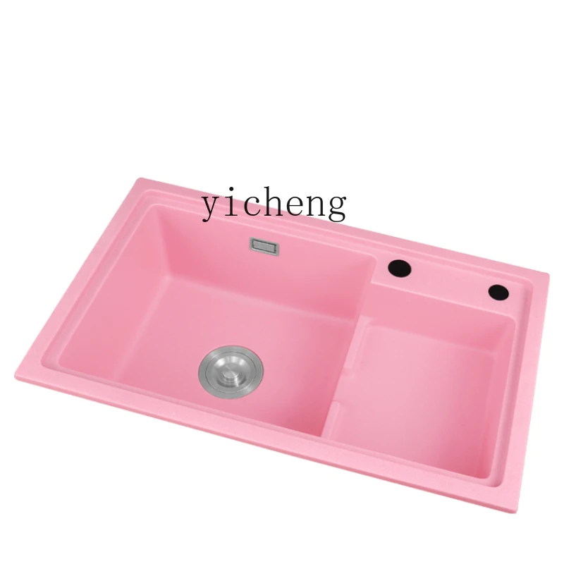 

RWJ Pink Quartz Sink Big Single Drop-in Sink Washing Basin Domestic Sink