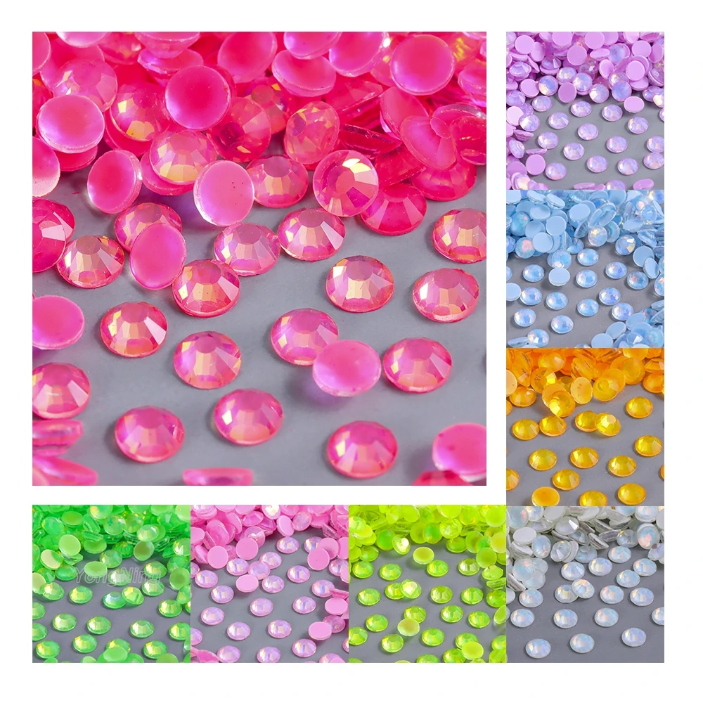 

Yongning New Multi neon Colors Rhinestones SS6-SS30 Glass Non hotfix Crystal Flatback Gem Stones Nail Art DIY dress Decorations