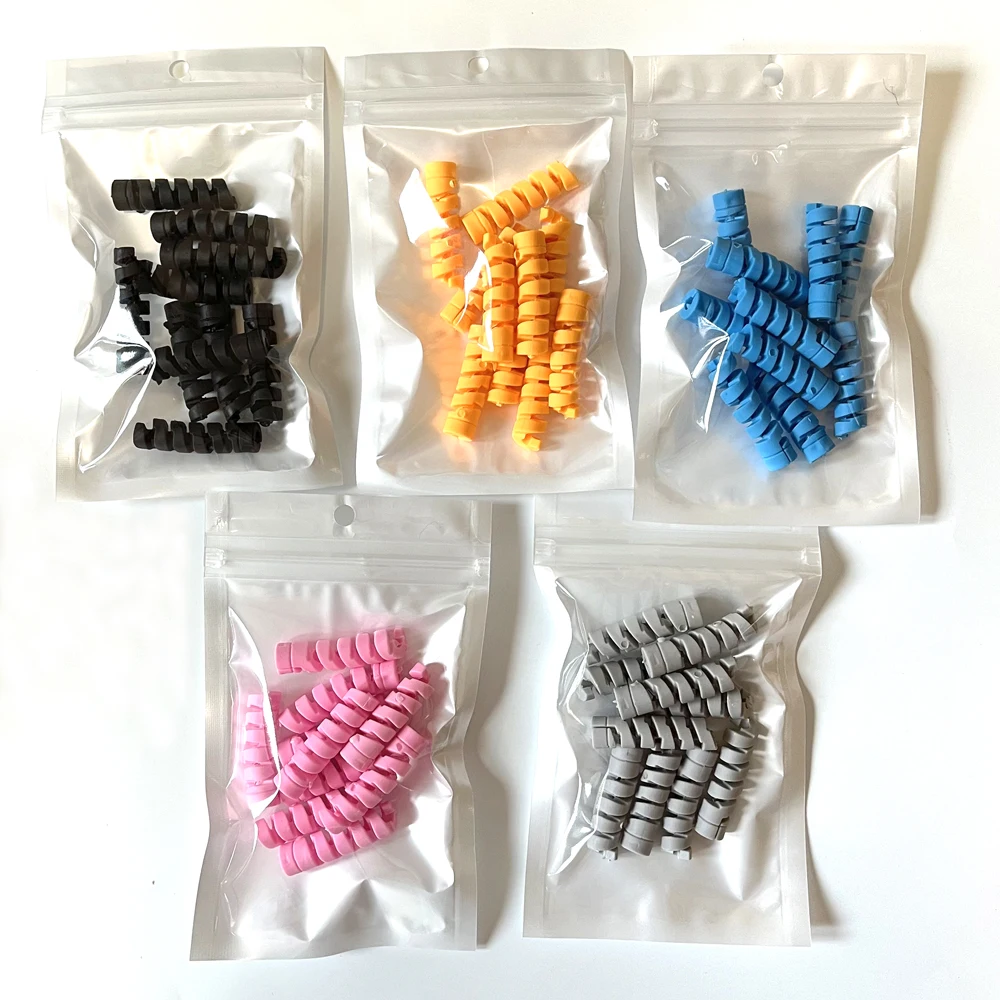 50Pcs Spiral Silicone Cable Wrap Protector Anti-break Data Cable Sleeve Mouse USB Charger Cable Winder Wholesale