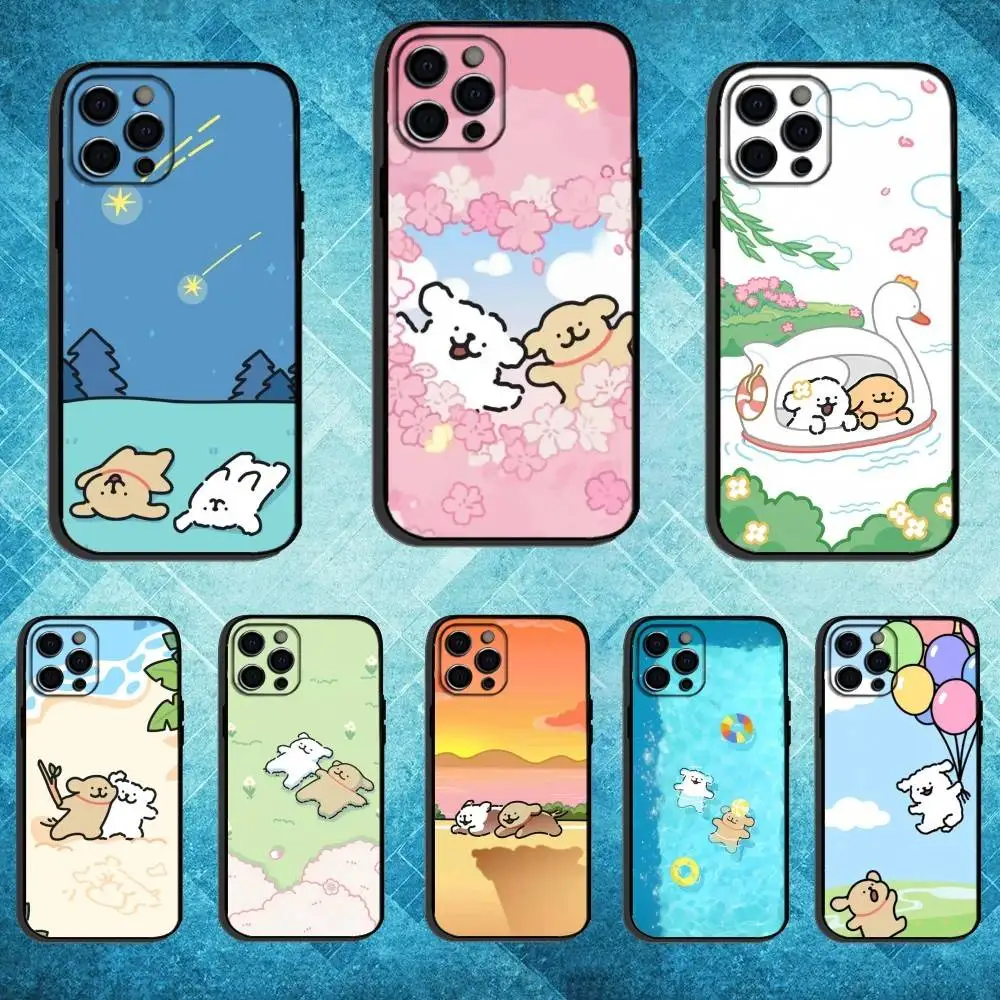 

Cute Dogs Phone Case For iPhone17,16,15,14,13,12,11 Plus,Pro Max Soft Black Cover