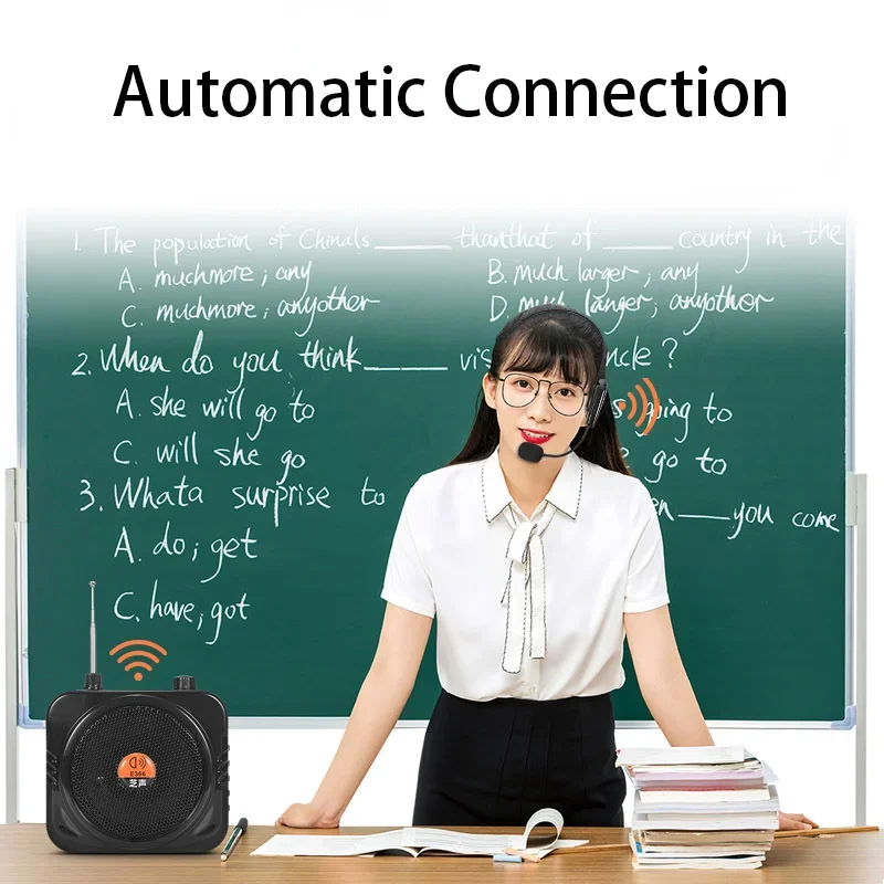 15W Portable Voice Amplifier Wired Microphone FM Radio AUX Audio Recording Bluetooth Speaker For Teachers Instructor