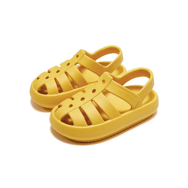 サンダル Children Roman Sandals Summer Breathable Hollow Out Kids Shoes for Boys Girls Anti-Slip Soft Sole Beach Shoes Flat Sandals