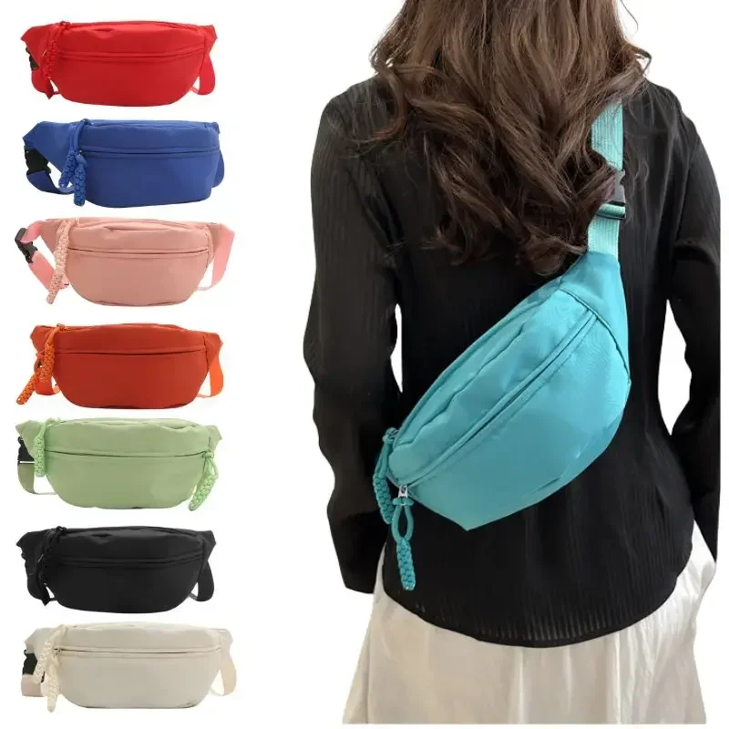 

Chest Bag Banana Bag for Women Sling Crossbody Waist Pack Canvas Running Waist Casual Fanny Packs Sport Half Moon Belt Bag