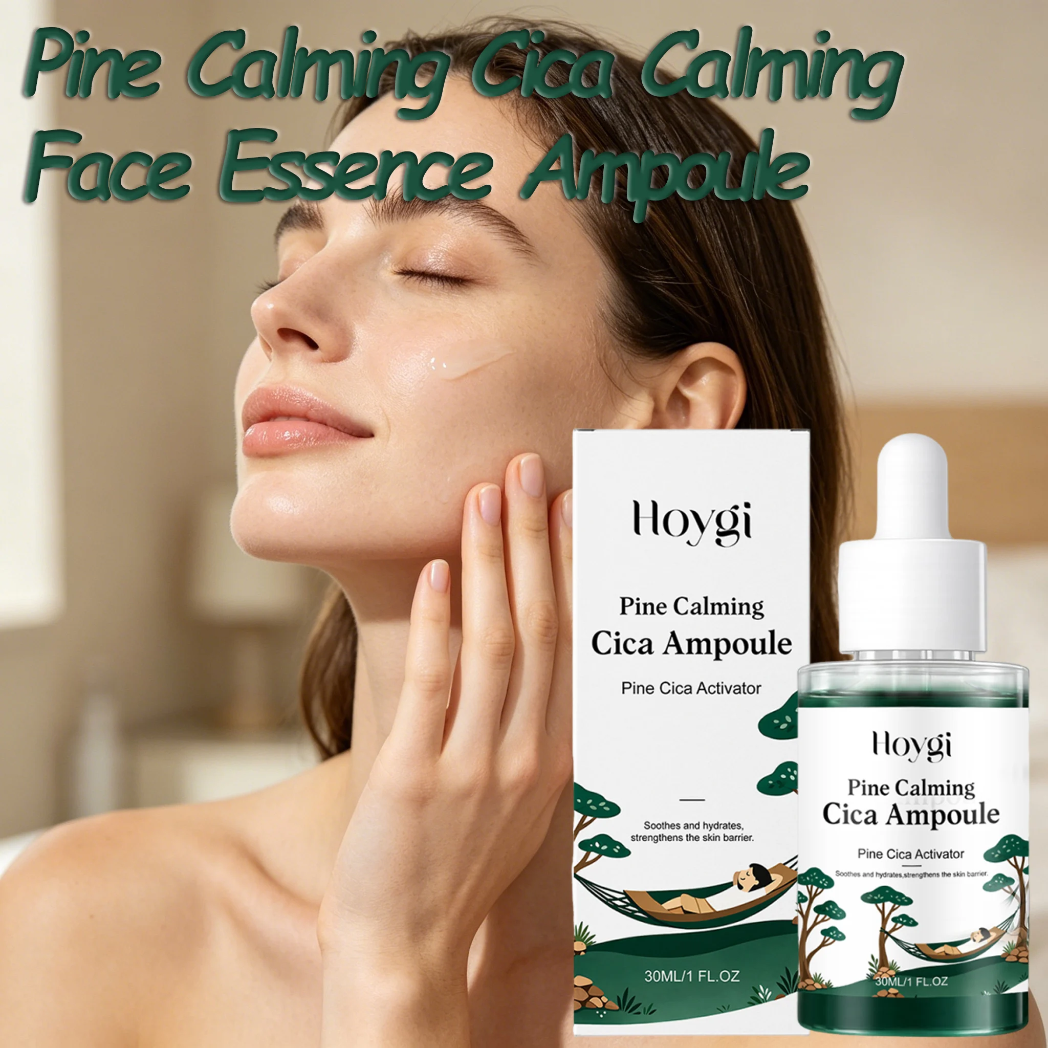 

Cica Ampoule Pine Centella Asiatica Serum Soothing Barrier Repair Hyaluronic Acid Hydrating Face Essence Liquid Daily Skincare