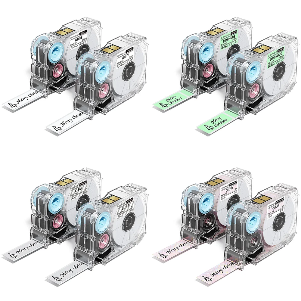 

2PK Phomemo A30 P15 Label Maker Tapes Black on White Pre-Cut Tape Sticker Self-Adhesive Standard Label Tape Strong Adhesion