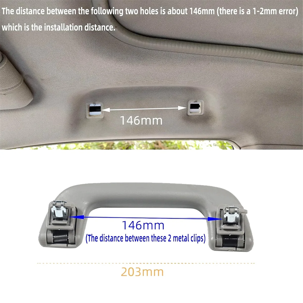 4Pcs Car Inner Roof Armrest Ceiling Pull Handle Door Safety Handle 74610-52020 for Toyota Corolla Yaris Prius Dark Gray