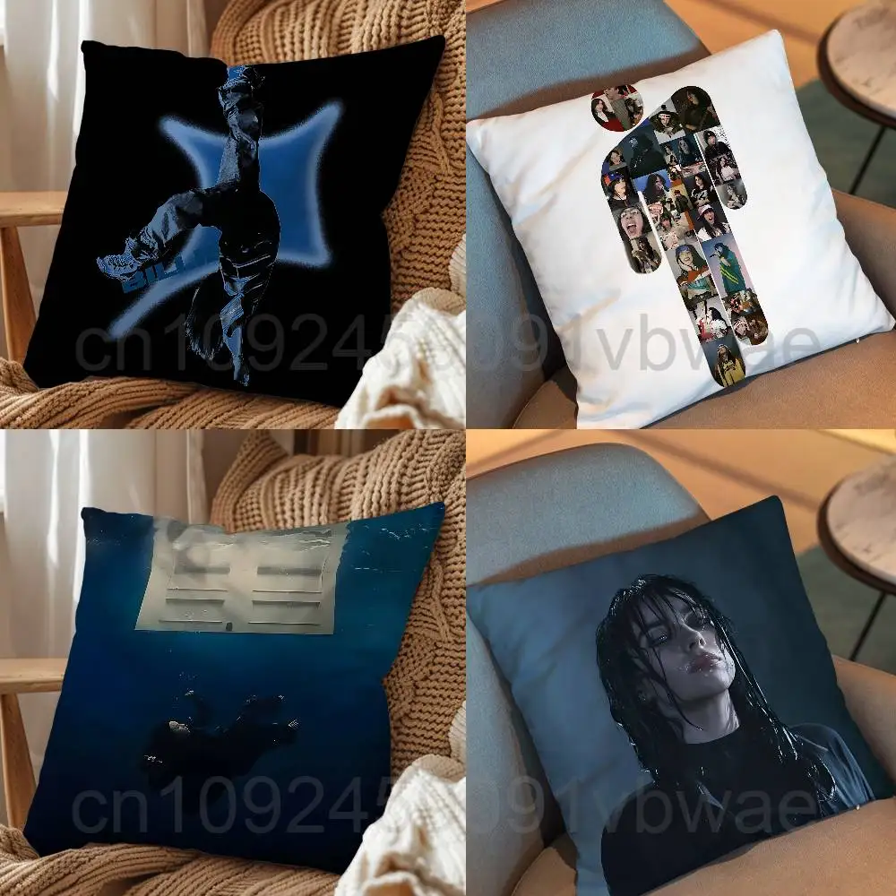 

HIT ME HARD AND SOFT Billie Eilish day gift Pillow Case Living Sofa Cushion Cover Suitable For Home Bedroom custom Decoration