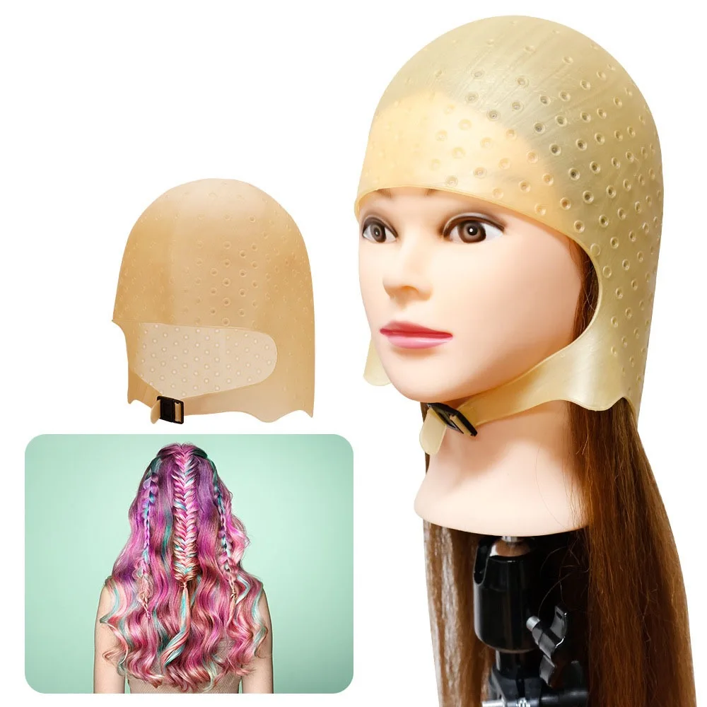 High Quality Silicone Highlight Hair Cap | Reusable Professional Silicone Cap with Needle | Special for Hair Dyeing |DIY