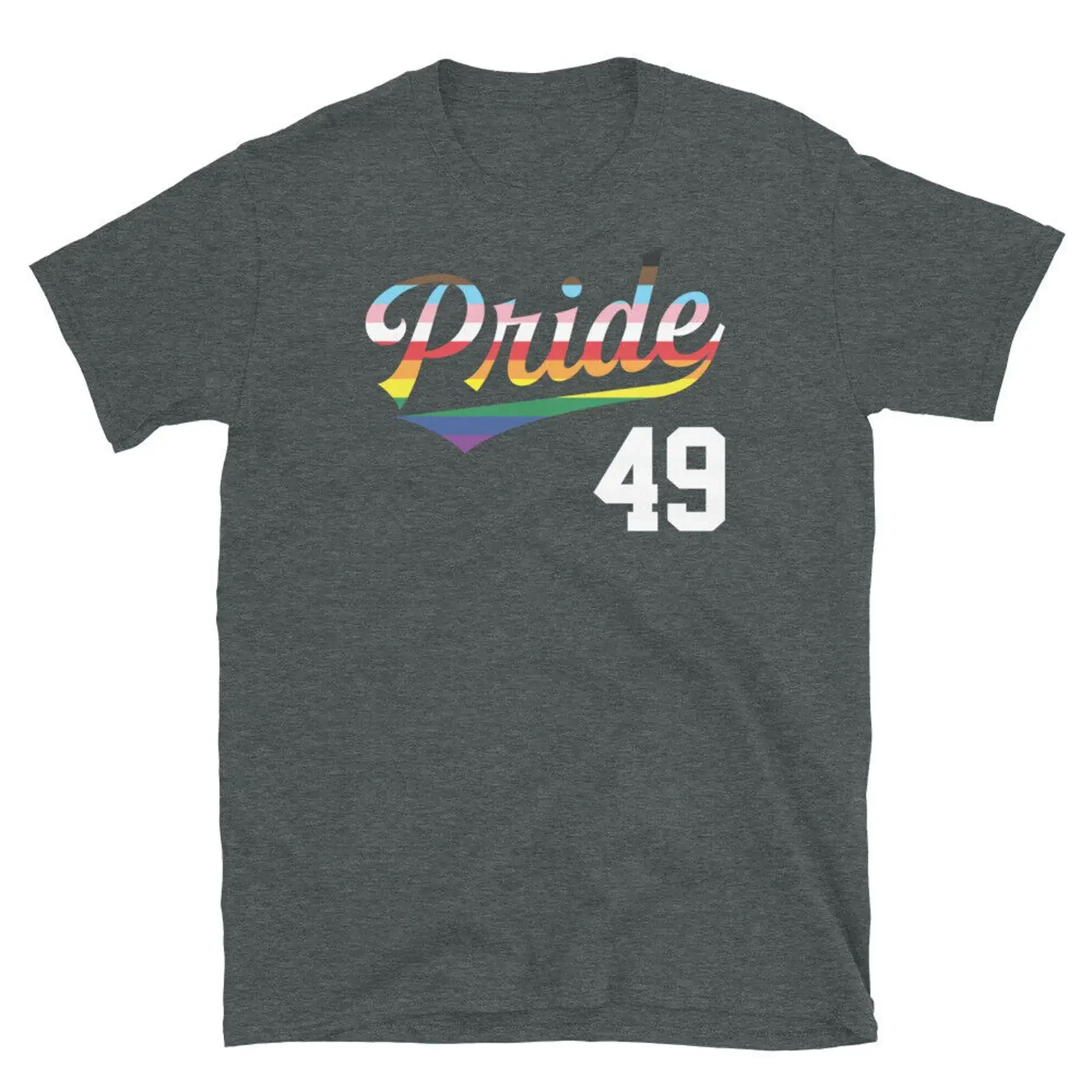 Baseball Jersey Number 49 LGBTQ Inclusive Rainbow Short Sleeve Unisex T Shirt