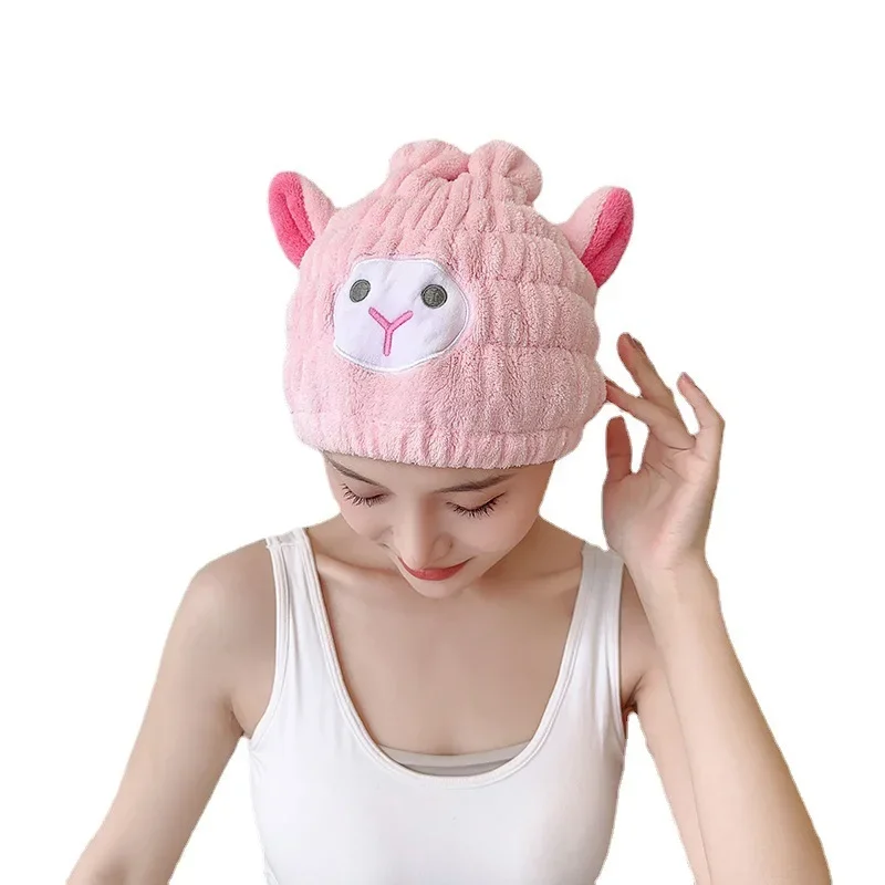 Sheep Microfiber Dry Hair Towel Cute Cartoon Women And Child After Shower Hair Drying Hat Absorption Turban Towels Bathing Tools