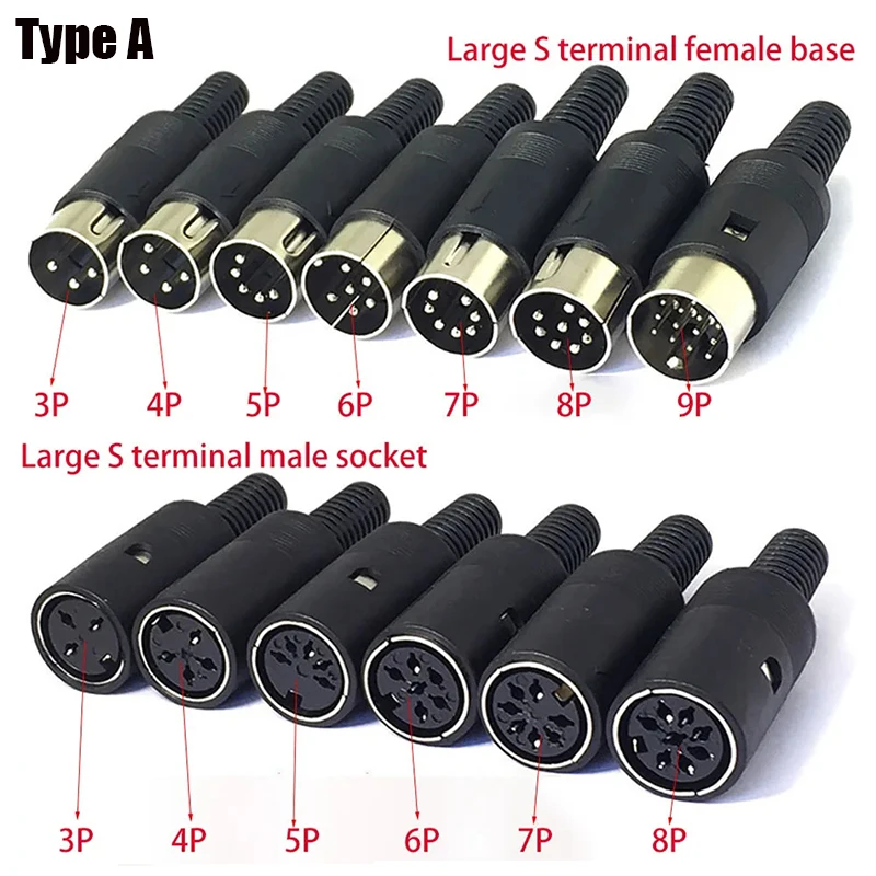 Cltgxdd S Terminal Male/female DIN Socket Plug Base 3/4/5/6/7/8P Core/pin Computer Keyboard/square Quadrilateral PLC Plug Ps2