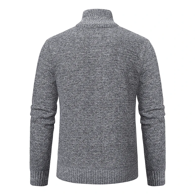 Herren Pullover Herbst und Winter neue Strickwaren einfarbig mit einem unteren Hemd greifen Fleece warmen und bequemen Pullover – Detail 13