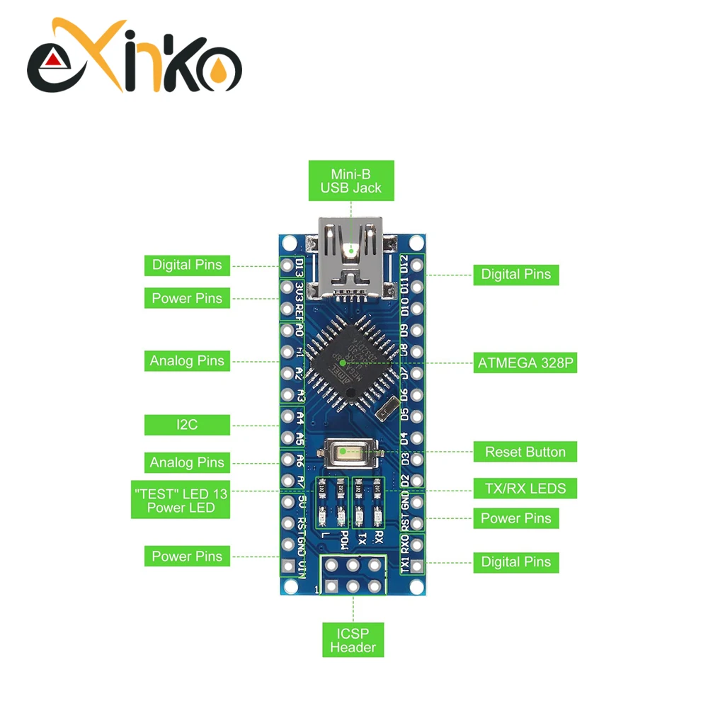 1-10PCS Type-C / Mini USB Nano 3.0 With the bootloader compatible Nano controller for arduino CH340 USB driver 16Mhz ATMEGA328P