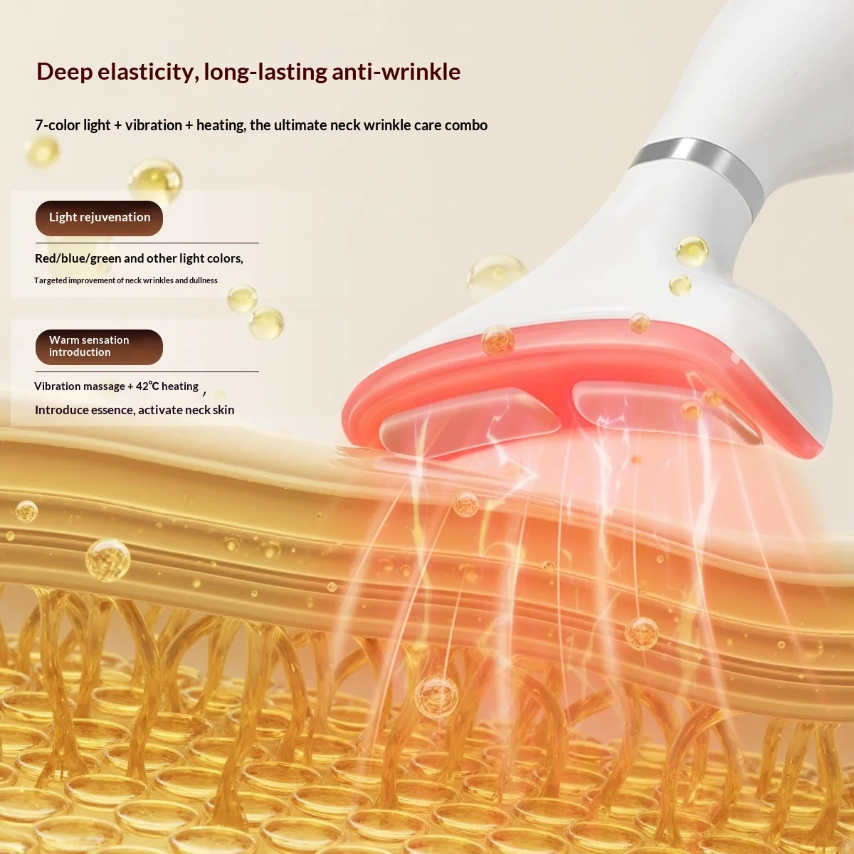 Masseur facial et cou, thérapie par lumière LED 7 couleurs pour le visage, appareil de lifting du visage, outils de massage du visage de beauté pour les soins de la peau